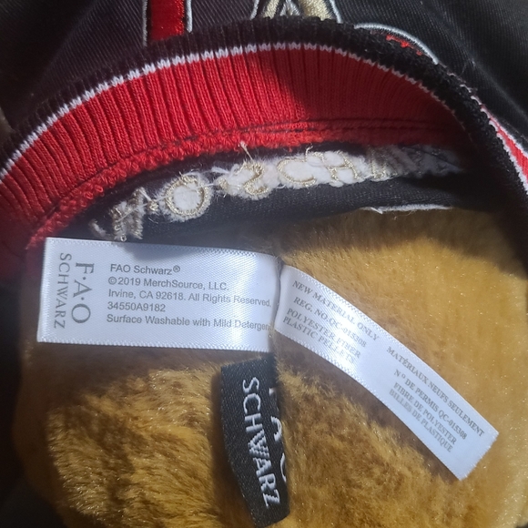 FAO Schwarz Teddy Bear Plush Varsity Jacket 12" Stuffed Animal Toy Brown Black - Picture 7 of 11